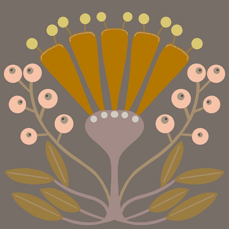 Picture of GRAPHIC FOLK FLOWER I