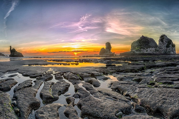 Picture of JUST BEFORE SUNSET ON MOTUKIEKIE BEACH IN GREYMOUTH, NEW ZEALAND