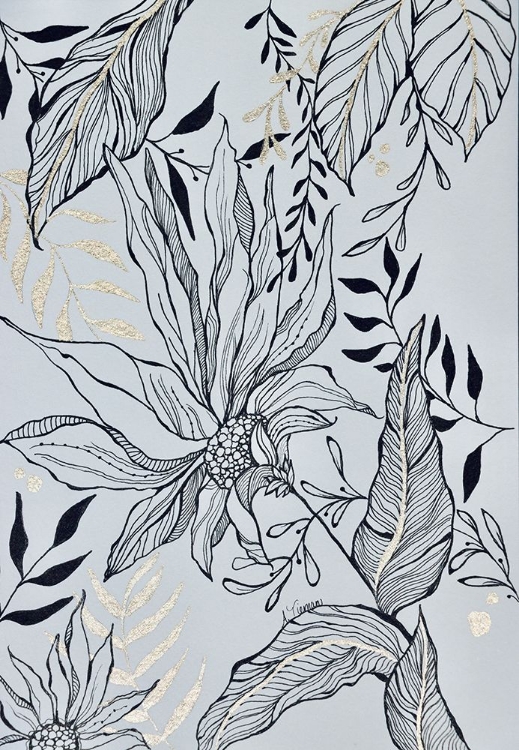 Picture of BLACK AND GOLD BOTANICAL