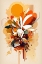 Picture of OIL PAINTING EXPRESSIVE FLOWERS ORANGE 14