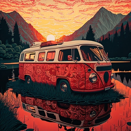 Picture of SILKSCREEN CAMPER ON THE LAKE 11