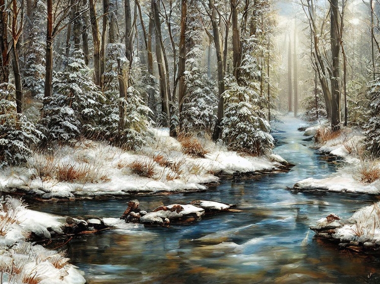 Picture of CREEK IN THE WINTER WOODS