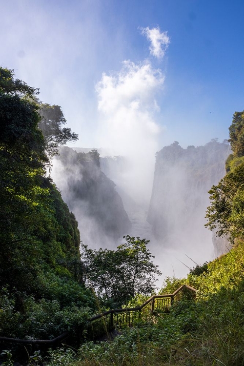 Picture of VICTORIA FALLS WATER AND DROPS IN THE AIR. ZAMBEZI NATIONAL PARK. ZIMBABWE.