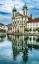 Picture of JESUIT CHURCH INNER HARBOR REFLECTION-LUCERNE-SWITZERLAND.