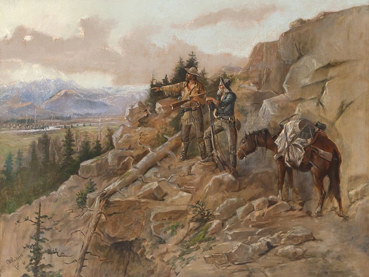 Picture of TROUBLE ON THE HORIZON, PROSPECTORS DISCOVER AN INDIAN CAMP