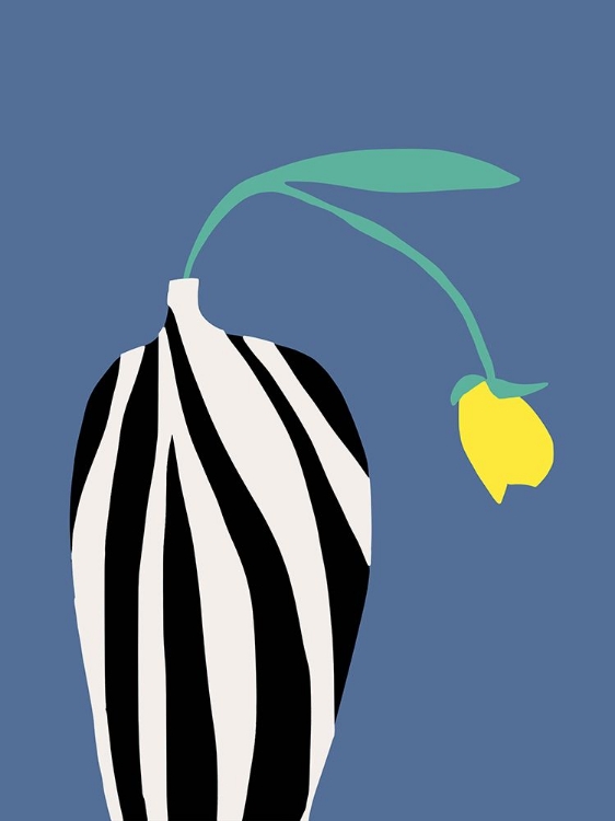 Picture of TULIP IN ZEBRA STRIPED VASE