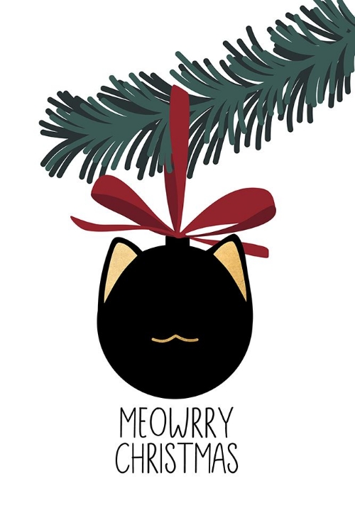 Picture of MEOWRRY CHRISTMAS BAUBLE (BLACK WHITE)