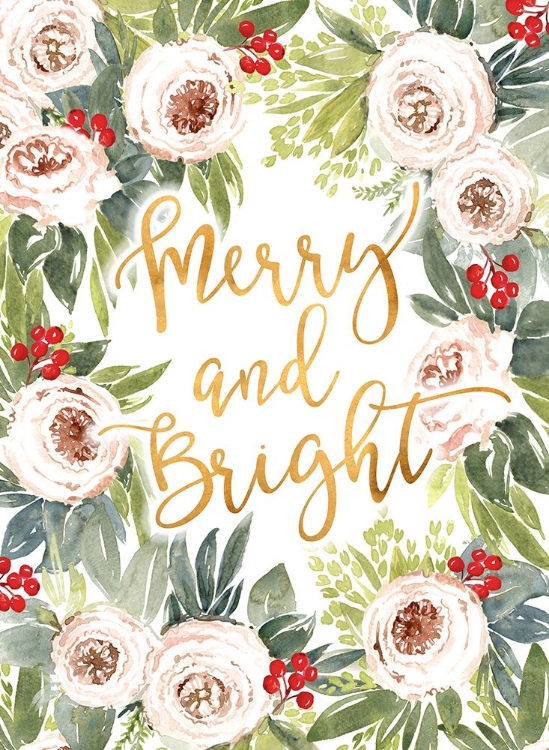 Picture of MERRY AND BRIGHT HOLIDAY ROSES AND BERRIES