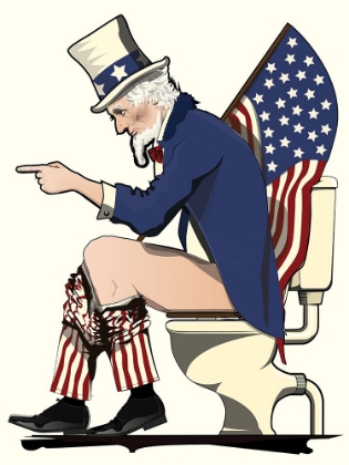 Picture of UNCLE SAM ON THE TOILET