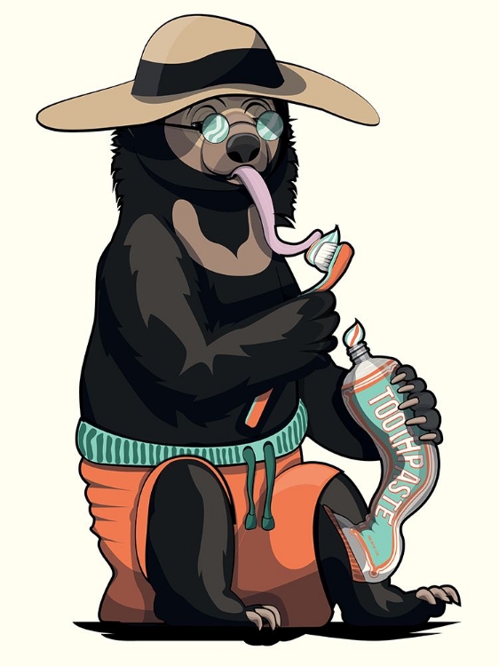 Picture of SUN BEAR BRUSHING TEETH