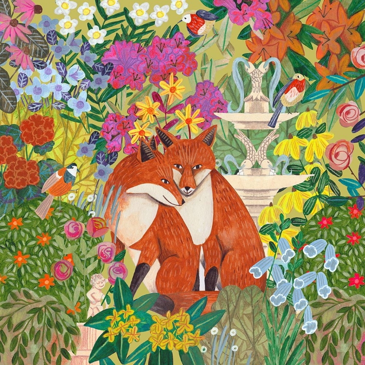 Picture of FOXES IN THE GARDEN