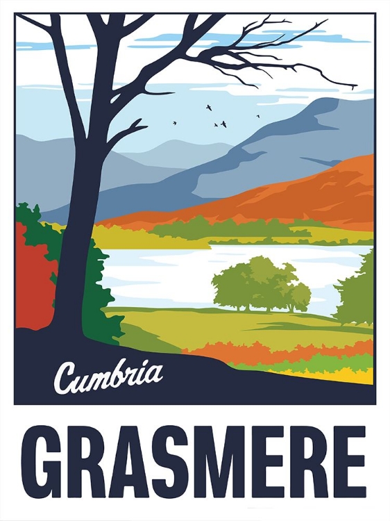 Picture of GRASMERE LAKE DISTRICT TRAVEL PRINT