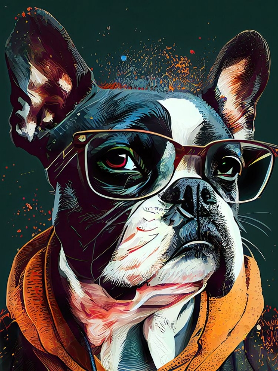 Picture of HIPSTER DOG ANIMAL ART