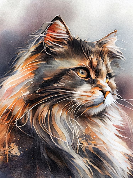 Picture of CAT WATERCOLOR PAINTING ANIMAL