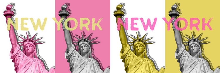 Picture of POP ART STATUE OF LIBERTY | PINK A YELLOW