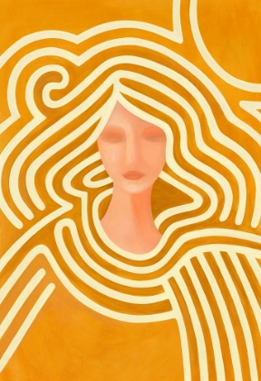 Picture of BERIT ABSTRACT IN OCHRE AND PINK