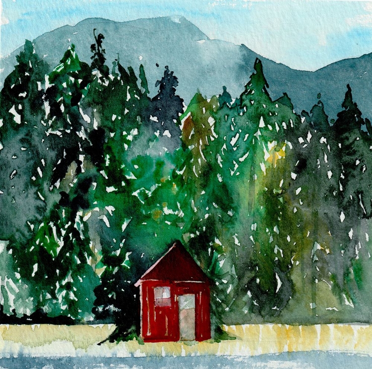 Picture of RED CABIN ON THE LAKE