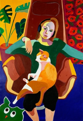 Picture of THE GIRL AND THE CAT