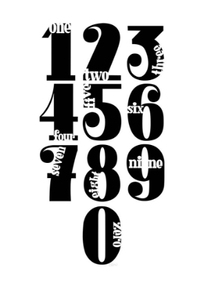 Picture of NUMBERS WHITE