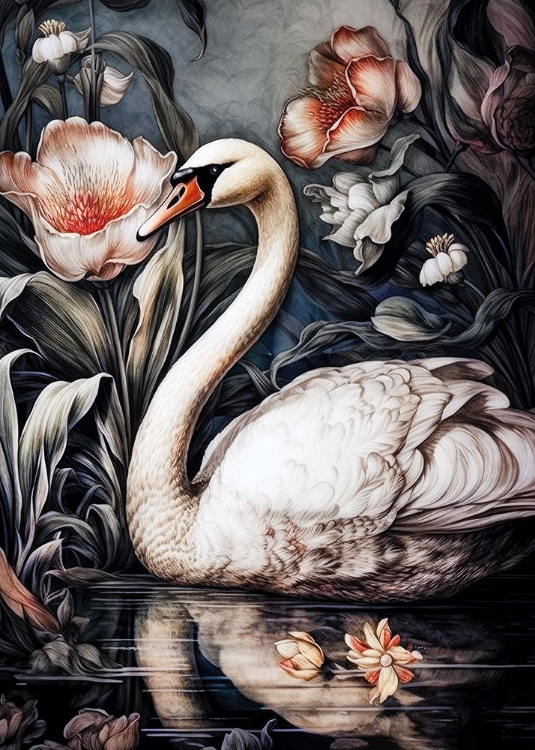 Picture of FLORAL AND SWAN