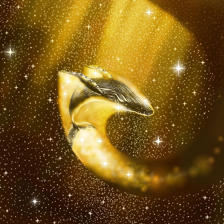 Picture of STARRY WHALE IN GOLDEN SPACE