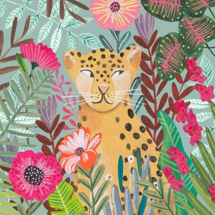 Picture of LEOPARD IN FLORAL JUNGLE