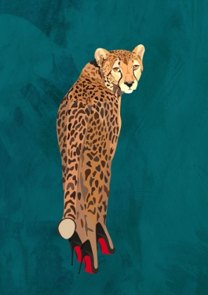 Picture of TURQUOISE CHEETAH IN HEELS
