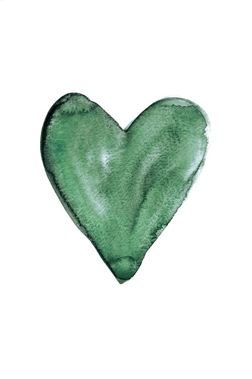 Picture of WATERCOLOR HEART GREEN