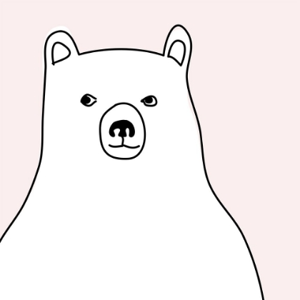 Picture of BEAR IN A PINK SQUARE