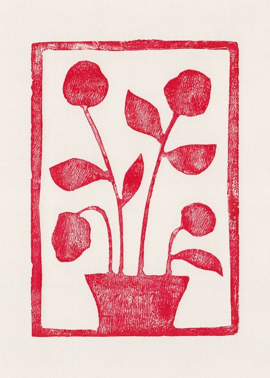 Picture of RED ROSES  LINO PRINT