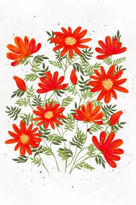 Picture of LADYBUG FLOWERS RED