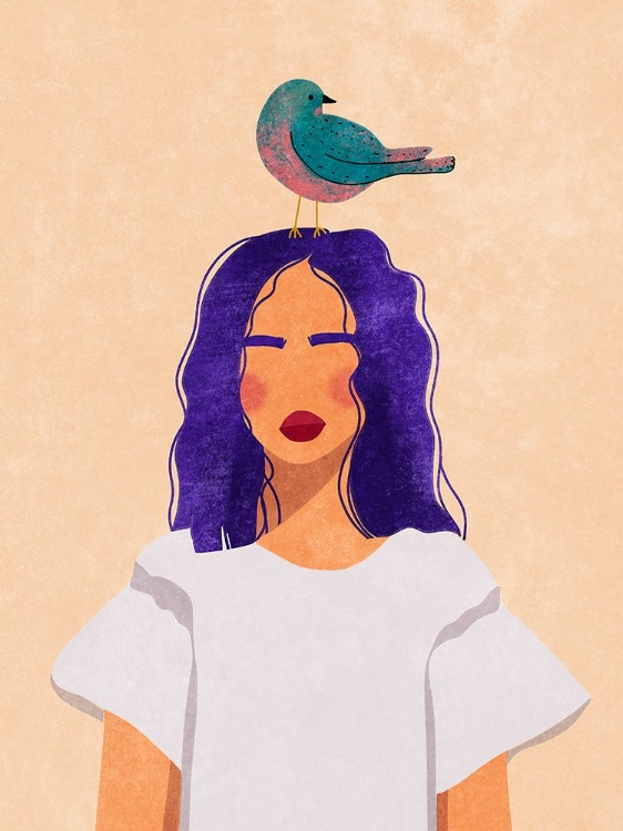 Picture of GIRL WITH BIRD