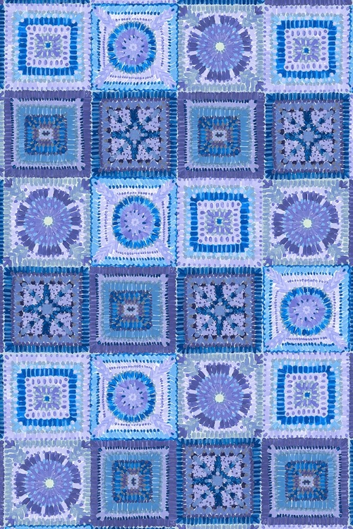 Picture of GRANNY SQUARES BLANKET IN BLUE