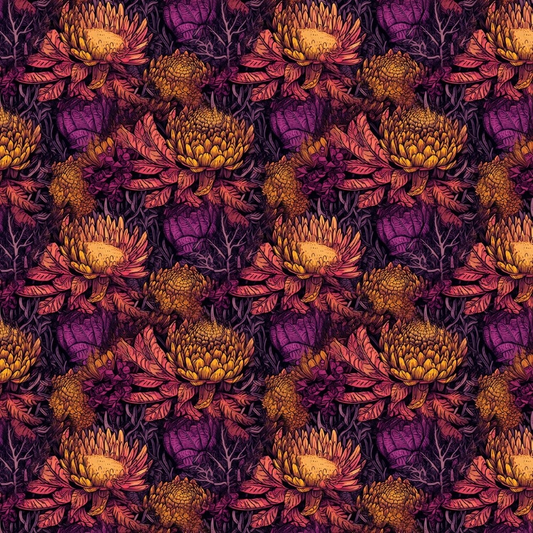 Picture of PATTERN 2 FLOWERS PURPLE