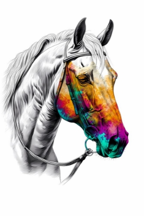 Picture of HORSE WILD TRIBAL ILLUSTRATION ART 04