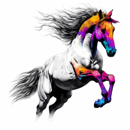 Picture of HORSE WILD TRIBAL ILLUSTRATION ART 09