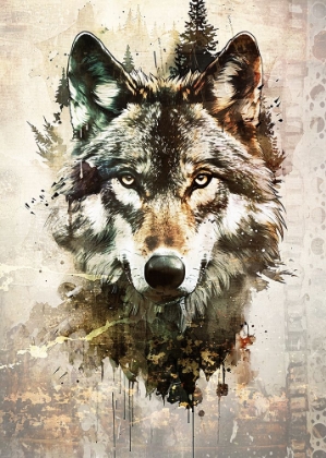 Picture of WOLF WILD ANIMAL VINTAGE ILLUSTRATION ART 01