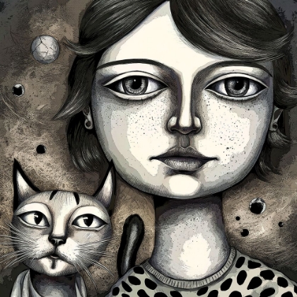 Picture of GIRL AND THE CAT