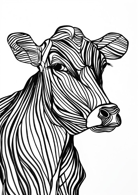 Picture of LINES ART COW