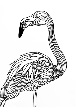 Picture of LINES ART FLAMINGO