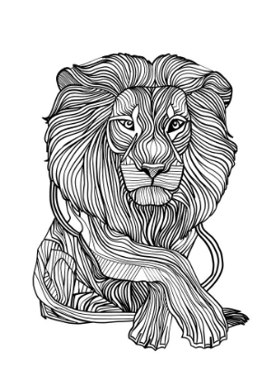 Picture of LINES ART LION