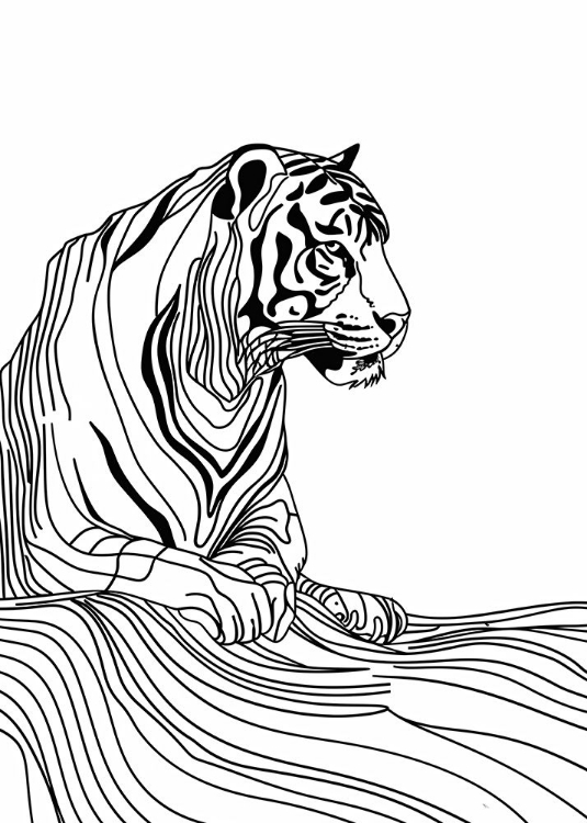 Picture of LINES ART TIGER