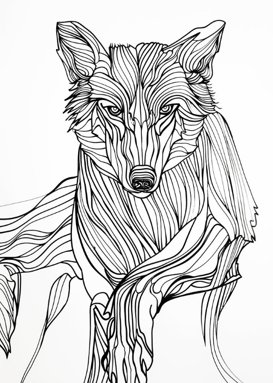 Picture of LINES ART WOLF