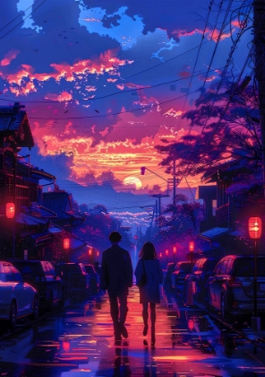 Picture of SUNSET COUPLE