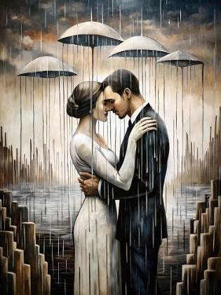 Picture of A KISS BENEATH THE FLOATING UMBRELLAS