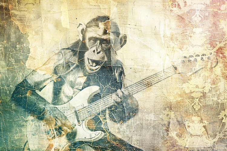 Picture of MUSIC ART ILLUSTRATION 07 GUITAR MONKEY