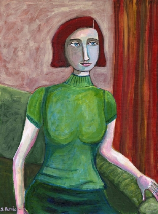 Picture of VINTAGE RED HEAD IN GREEN