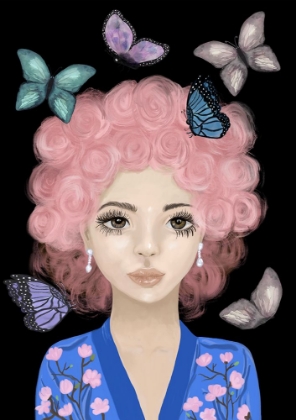 Picture of GIRL WITH BUTTERFLIES