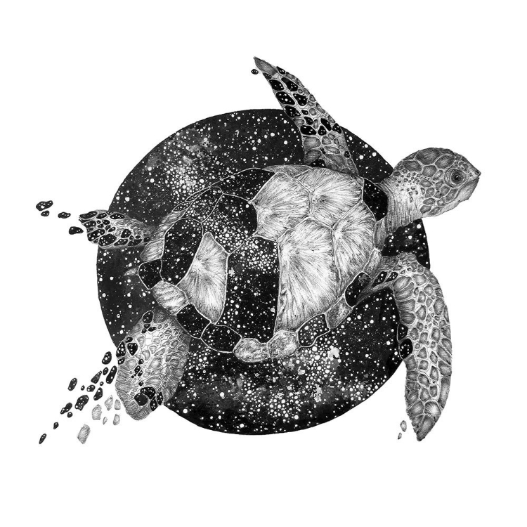 Picture of COSMIC SEA TURTLE SQUARE COPY