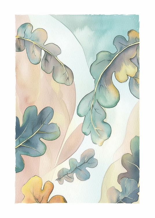 Picture of WATERCOLOR OAK LEAFS